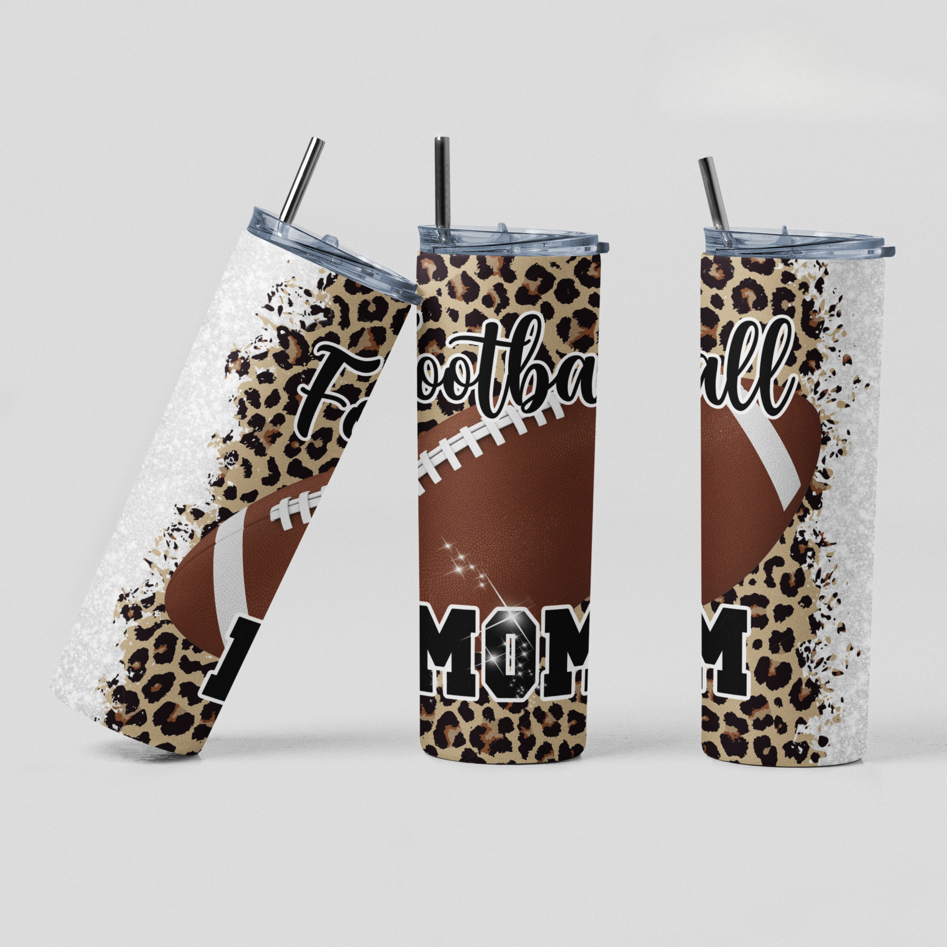 Leopard Football Mom | 20 oz. Skinny Tumbler