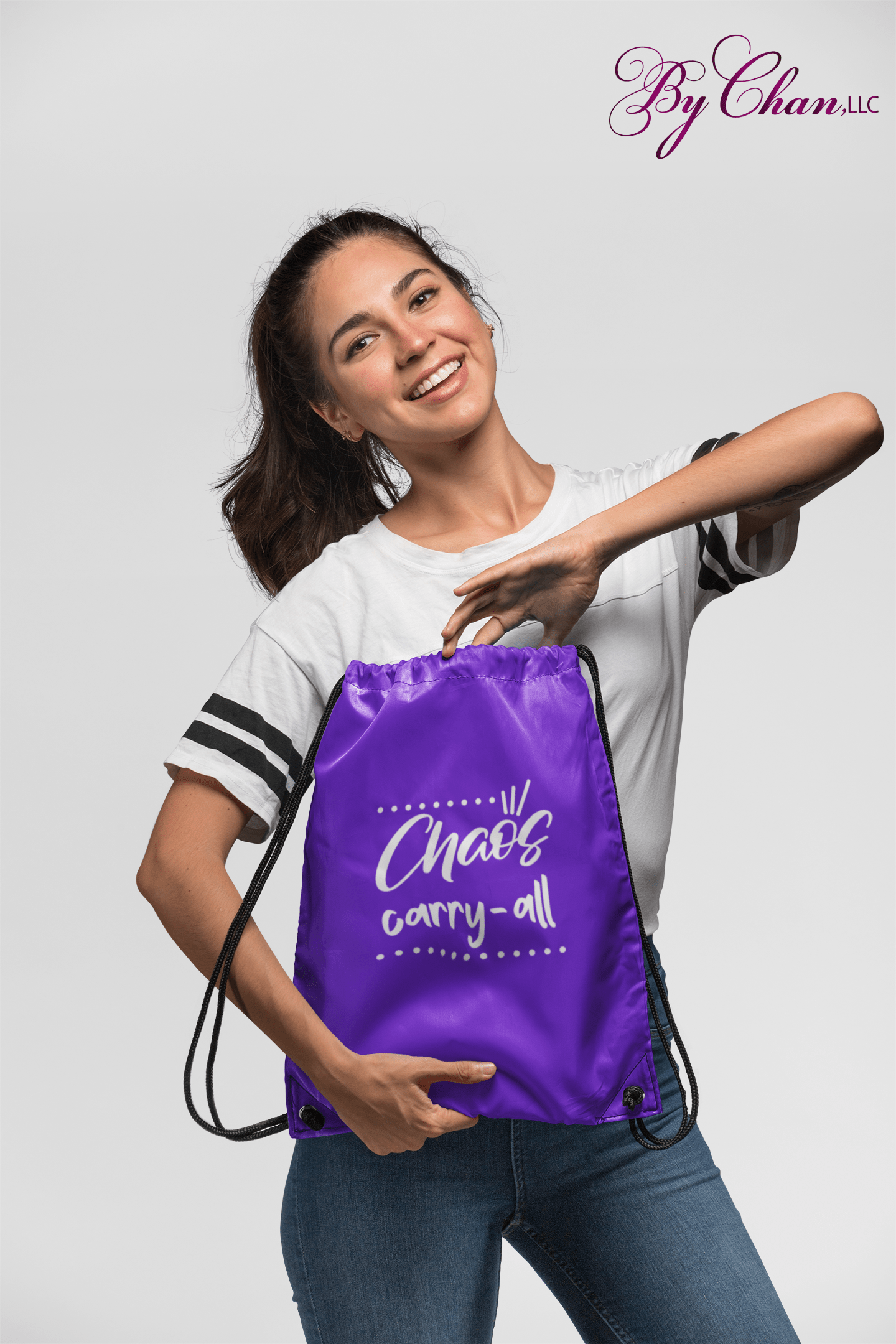 By Chan, LLC Bags Purple Chaos Carry-All Drawstring Bag