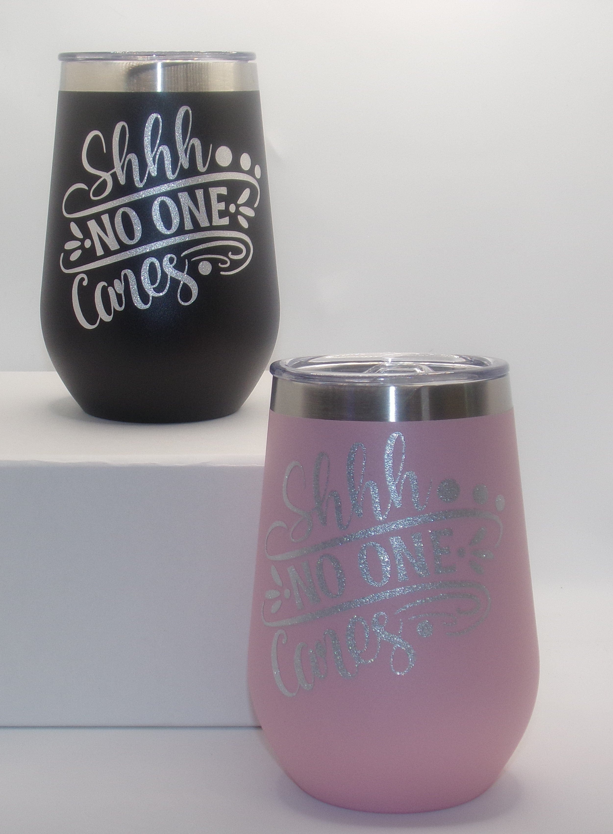 By Chan, LLC Barware Shhh No One Cares | 12oz Insulated Stainless Steel