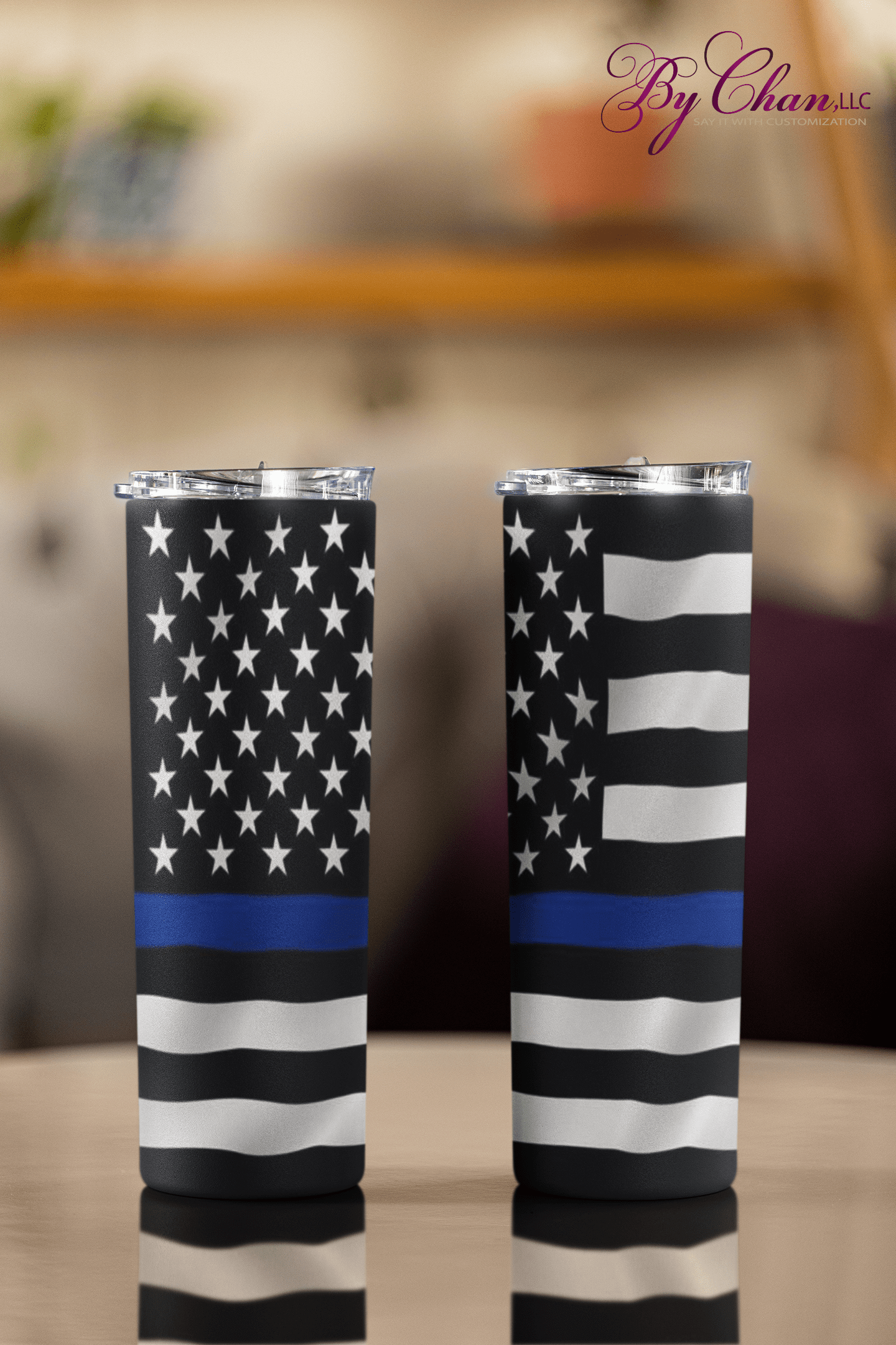 By Chan, LLC Tumblers Police First Responders | 20 oz. Skinny Tumbler