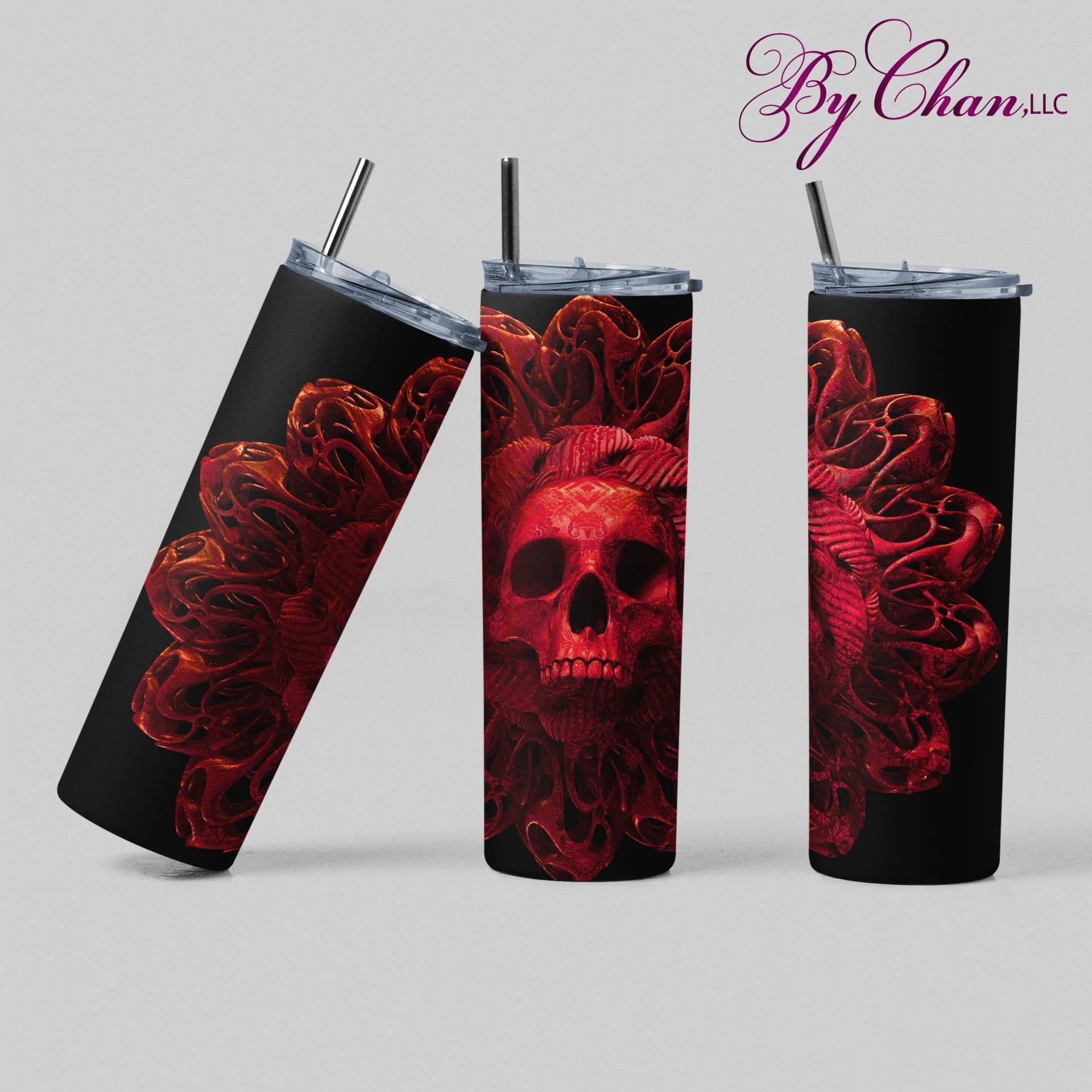 By Chan, LLC Tumblers Red Skull | 20 oz. Skinny Tumbler